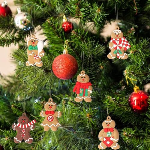 36pcs Gingerbread Man Ornaments for Christmas Tree (36 Count)