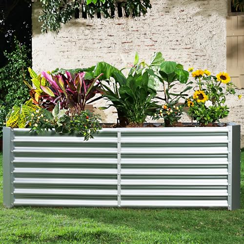 6×3×2 ft Galvanized Metal Raised Garden Bed