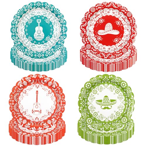 48PCS Fiesta Mexican Paper Plates (48 Count)