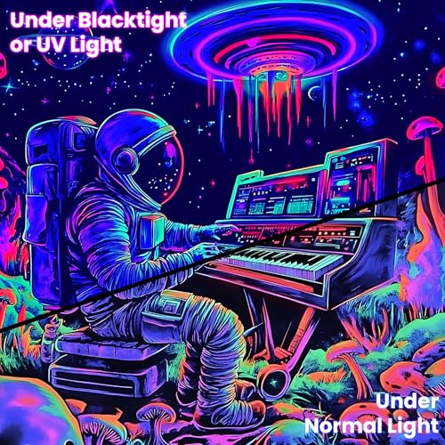 Astronaut Space Blacklight Tapestry 90"x70"