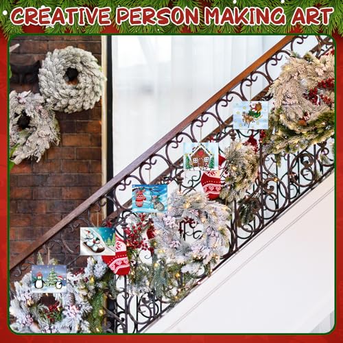 10 Pieces Large Christmas Unfinished Wood Crafts to Paint for Adults
