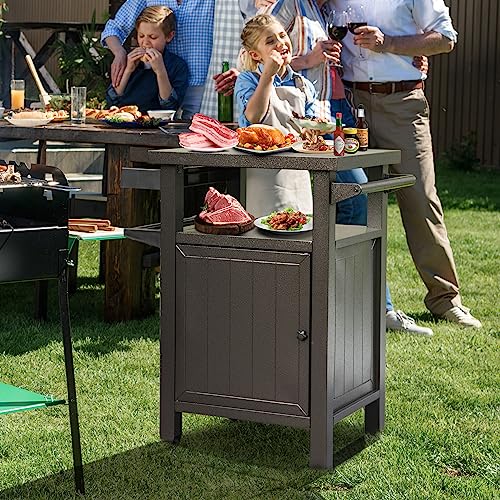 Domi Grill Carts Outdoor with Storage and Wheels