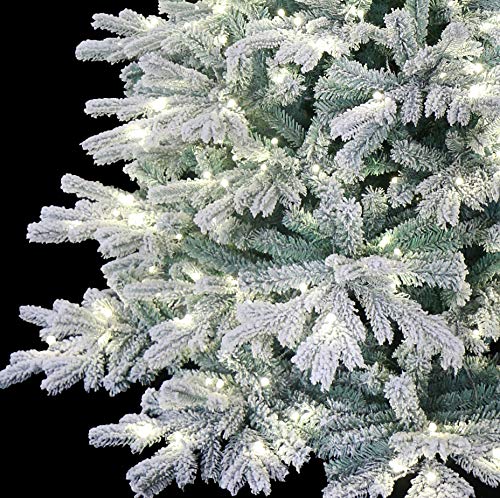 6 Foot Pre lit Snow Angel Blue Spruce Flocked Artificial Christmas Tree
