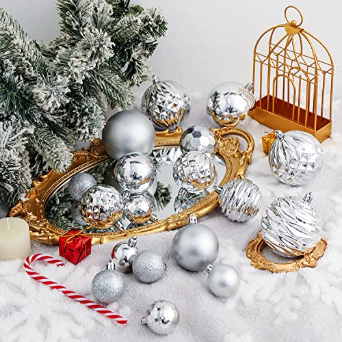 60mm 2.36" Christmas Ball Ornaments Shatterproof Christmas Ornaments Set Decorations for Xmas Tree Balls (34 Count)