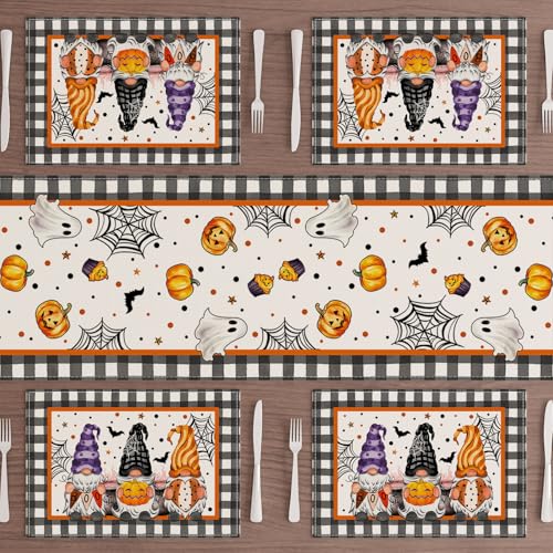 Halloween Gnome Table Runner for Table Decoration 13x108 Inch
