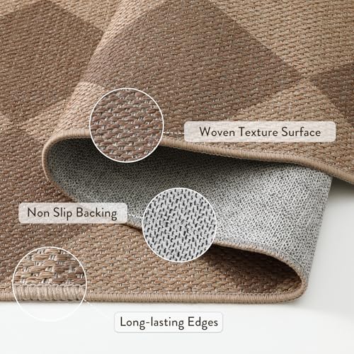 Checkered Easy Jute Front Door Mat