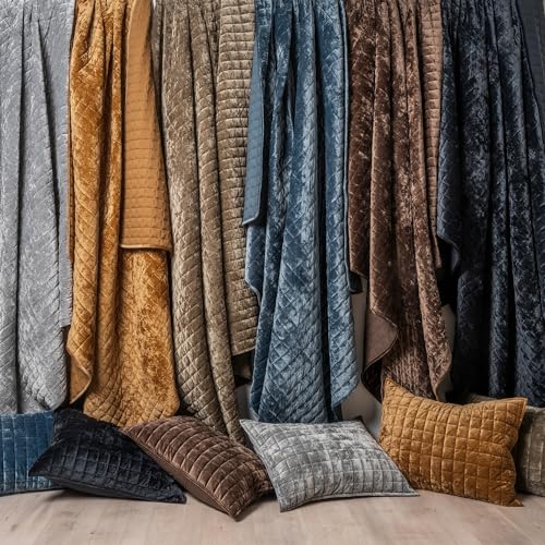 Channel Box Stitch Velvet Quilt Set
