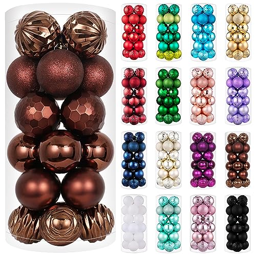 24ct Christmas Ball Ornaments Shatterproof Xmas Tree Hanging Balls Decorations Perfect for Holiday Wedding Christmas Decor (24 Count)