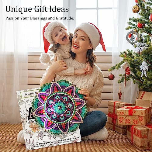 Hanging Wind Spinners for Yard and Garden Mandala Purple Star