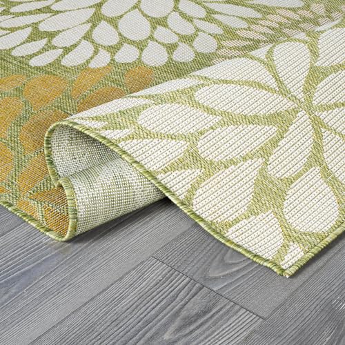 Outdoor Rug 6x9 Modern Exotic Tropical Leaf Area Rugs for Indoor and Outdoor Patio Deck Porch Garden Water Resistant Washable Outside Carpet