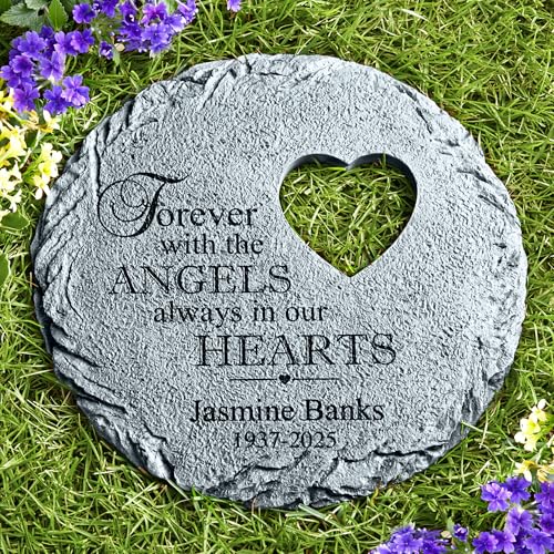 Personalized Always in Our Hearts Memorial Garden Stone