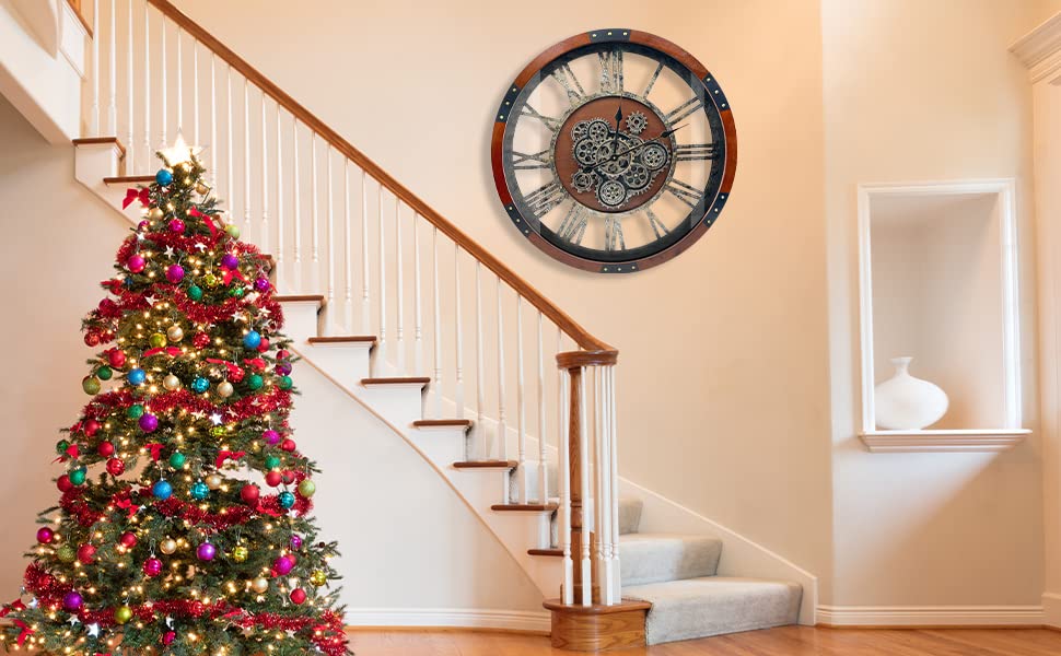 24" Original Moving Gears Wall Clock