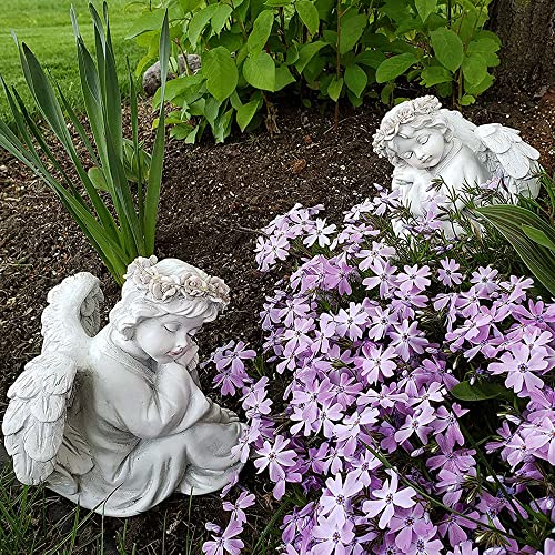 Garden Angel Statue Outdoor Decor Angel Solar Light Outside Decorations (2 Count)