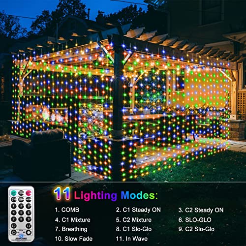 600 LED Curtain Lights 20Ftx10Ft Dual Color Changing Lights with Remote (600 Count)