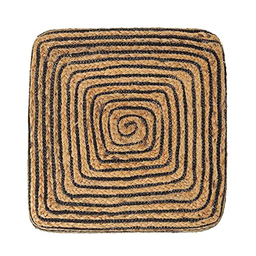 Jute Cotton Braided Cube Pouf Ottoman (2 Count)