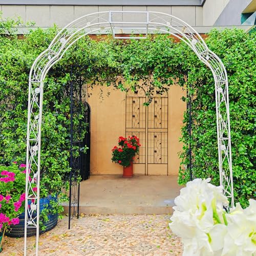 Metal Garden Arch 98.4" H Garden Arbor Trellis for Outdoor Climbing Plants Support Rose Lawn Tall Super Large Event Arch