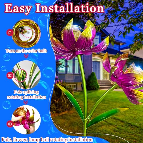 63 in Wind Spinners Outdoor with Stake Metal Wind Sculpture Yard Art