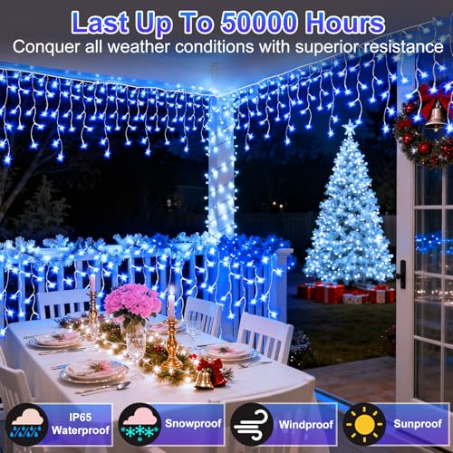 810 LED 82FT Christmas Icicle Lights