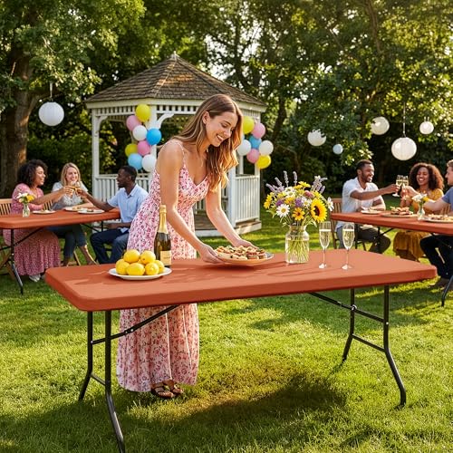 Fitted Tablecloth for 6 Foot Rectangle Tables (6 Count)