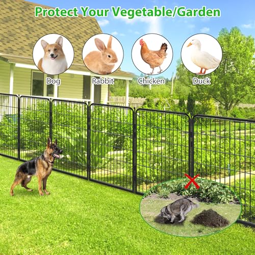Decorative Black Metal Fencing Garden Fence with Gate (180 Sq Ft)