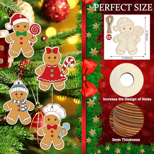 80PCS Wooden Christmas Ornaments to Paint (80 Count)