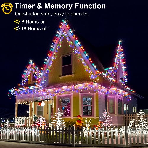 33FT Icicle Lights for Outside 400 LED Multicolor Christmas Lights