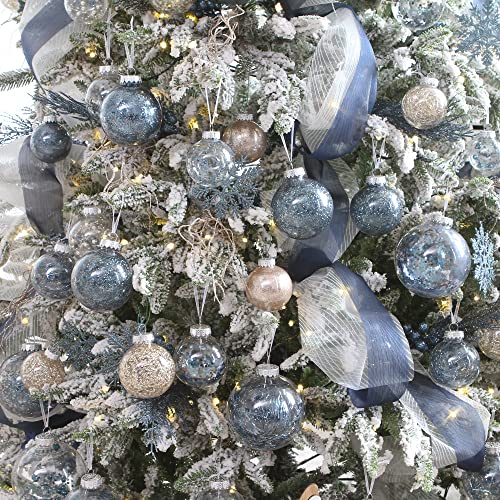 16 Pack Clear Christmas Ball Ornaments with Fillers (16 Count)