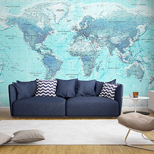 Wall Mural World Map 77x55 in (29.49 Sq Ft)