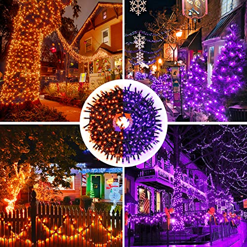 66ft 200 LED Orange and Purple Halloween Lights Plug in (66 Foot)