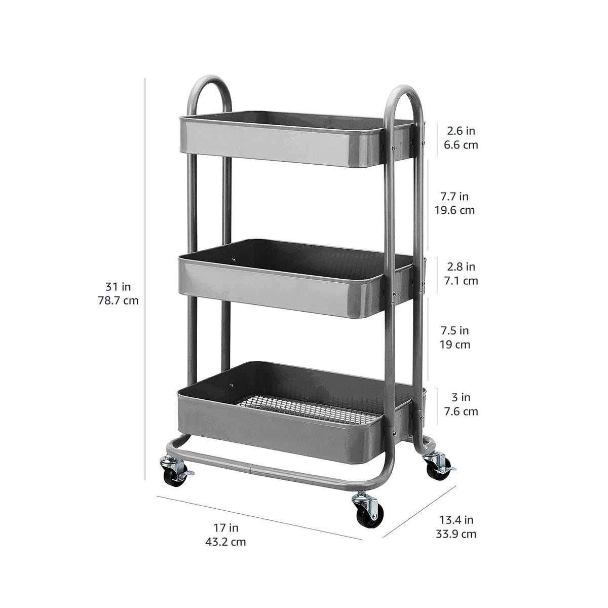 3 Tier Rolling Utility or Kitchen Cart