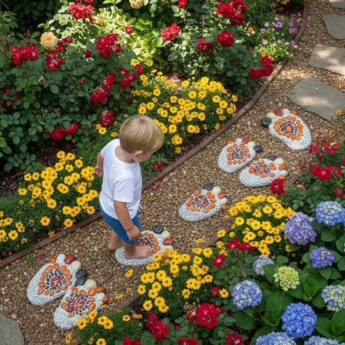 Horticultural Decoration Step Stone Footprint River Pebble 2 (2 Count)