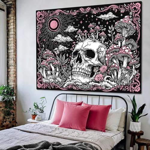 Skull Mushroom Tapestry