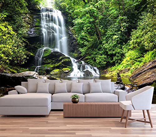 Waterfalls in Forest Wall Mural Large Wallpaper (110.1 Sq Ft)