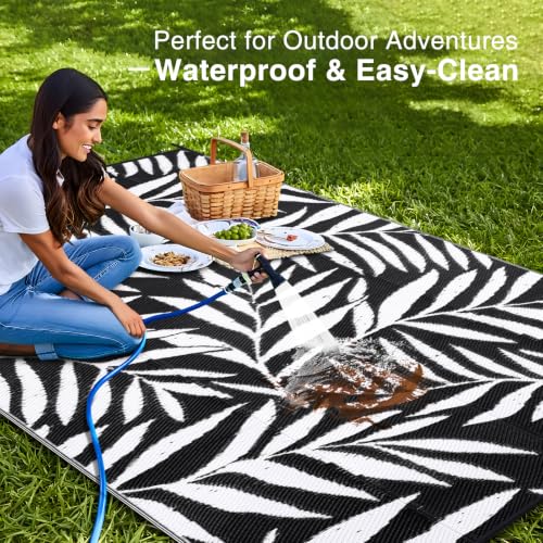 Outdoor Rug 6x9 ft Waterproof Reversible Leaf Mat (56 Sq Ft)