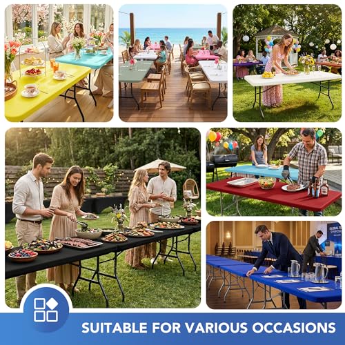 Fitted Tablecloth for 8 Foot Rectangle Tables (2 Count)