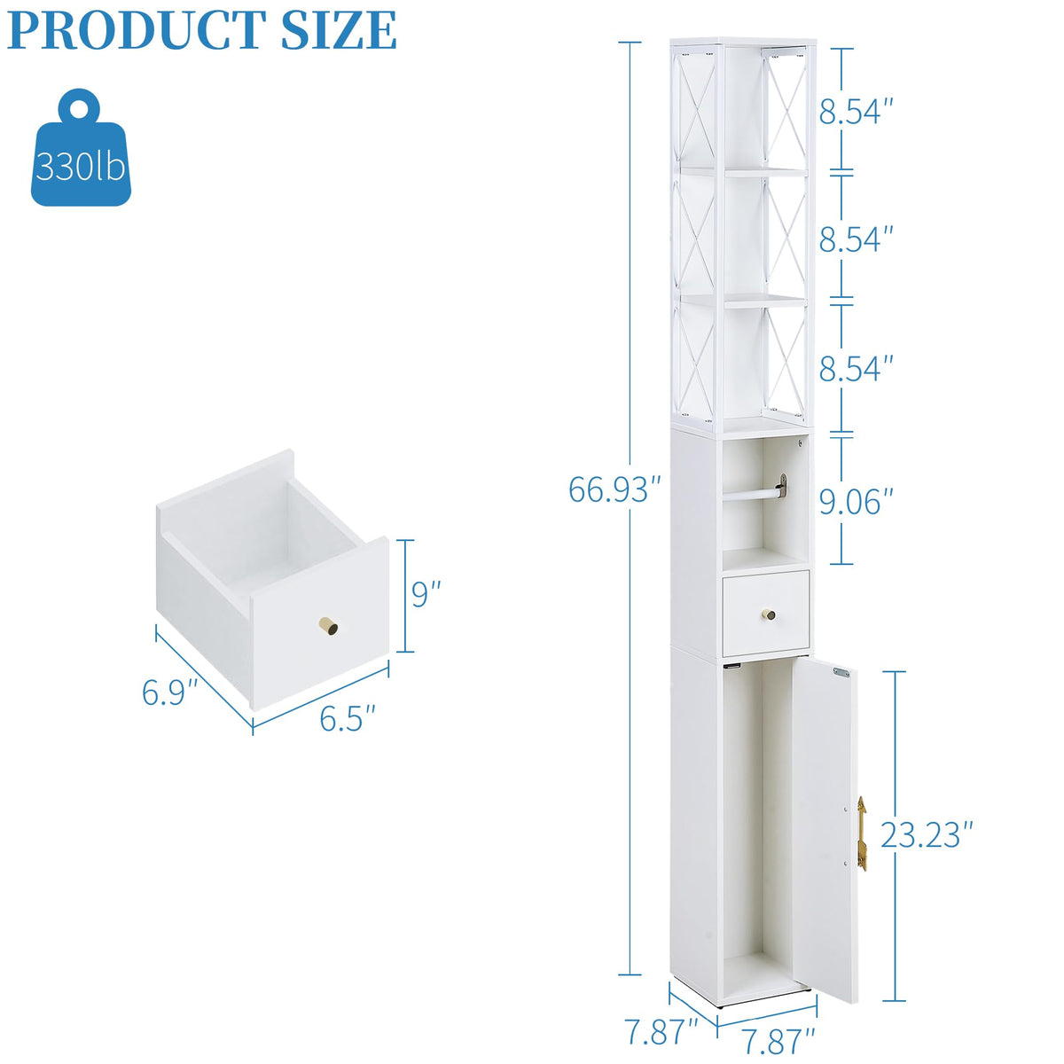 67" Narrow Storage Cabinet