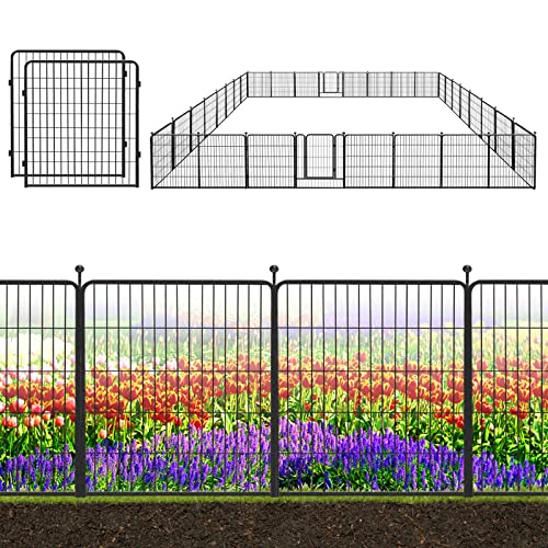 Decorative Black Metal Fencing Garden Fence with Gate