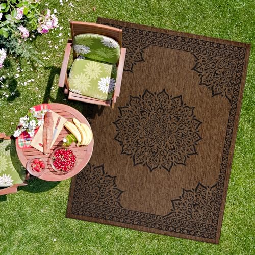 Outdoor Rug Modern Area Rugs for Indoor and Outdoor Patios (58.5 Sq Ft)