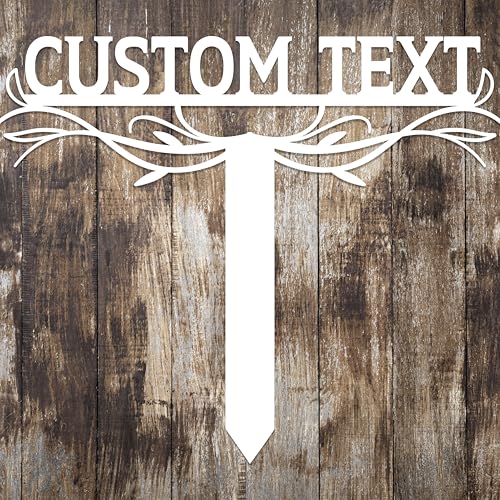 Personalized Metal Text Garden Sign with Stake
