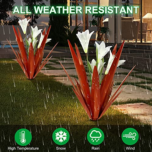 Metal Agave Plant Outdoor Decoration Lily Mexican Yard Art Garden Statue