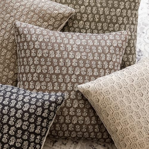 Decorative Floral Print Throw Pillow Covers 20×20 Inch (2 Count)