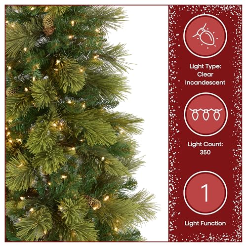 6.5ft Pre Lit Carolina Pine Slim Christmas Tree