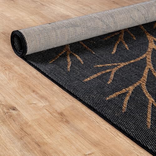 Washable Indoor Outdoor Rug 6x9 Modern Area Rugs Branch Pattern Non Shedding Waterproof Easy Clean Patio Deck Porch Living Room Bedroom Garden RV (54 Sq Ft)