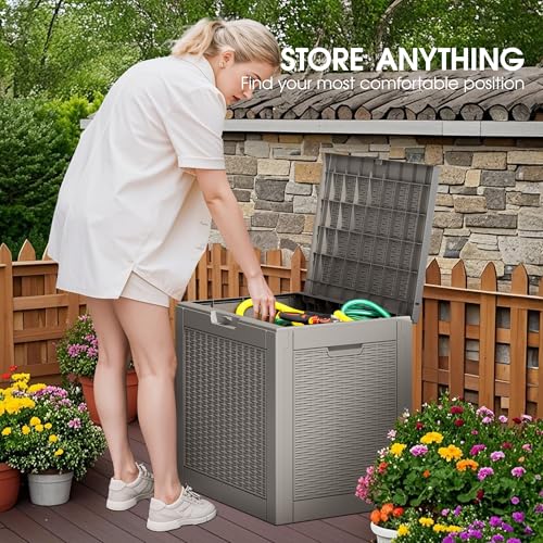 33 Gallon Outdoor Storage Box Waterproof Deck Box for Patio