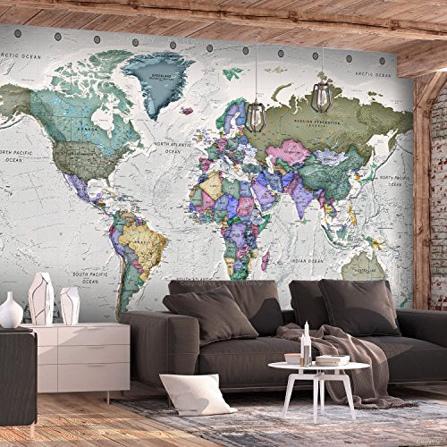 Wall Mural World Map 154x110 in (118.18 Sq Ft)