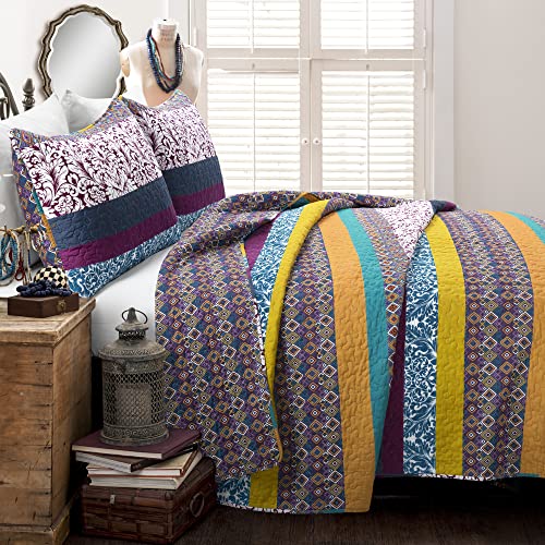Boho Stripe Reversible Cotton Quilt 3