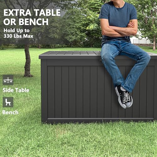 280 Gallon Outdoor Storage Box Waterproof Deck Box for Patio