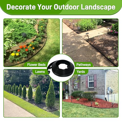 2 Inch x 50FT Landscape Edging Border with 75 Anchoring Spikes