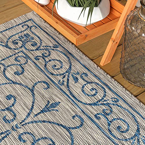 Vintage Filigree Indoor Outdoor Area Rug 5X8 Gray