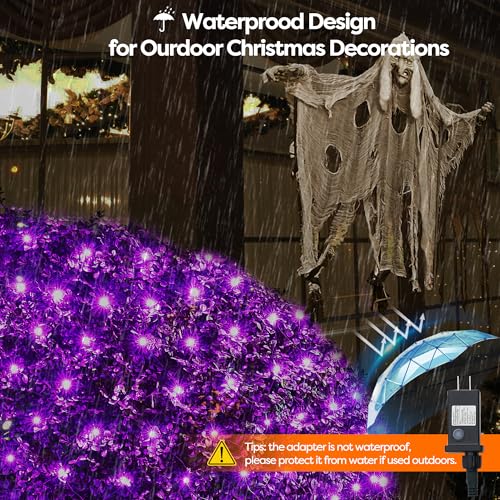 Halloween Lights Outdoor 360LED 11.5ft x 6.9ft Halloween Net Lights with 8 Modes